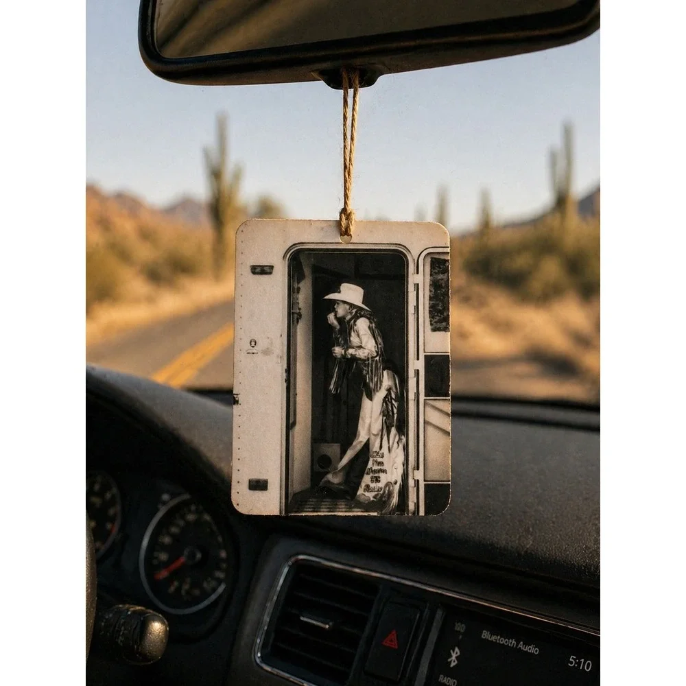 Wild Ride Cowgirl Felt Car Freshie Air Freshener with 3ml Woodsy Scent Spray